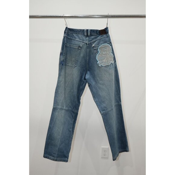 Vintage Y2k FUBU Platinum Fat Albert Baggy Denim Jeans Blue W33 Men's - Picture 1 of 8